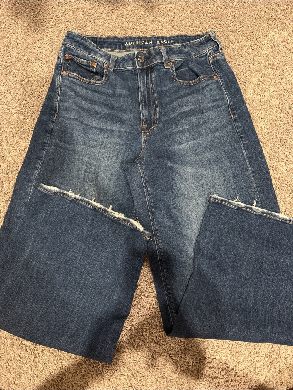 American Eagle jeans high rise baggy wide stretch jeans